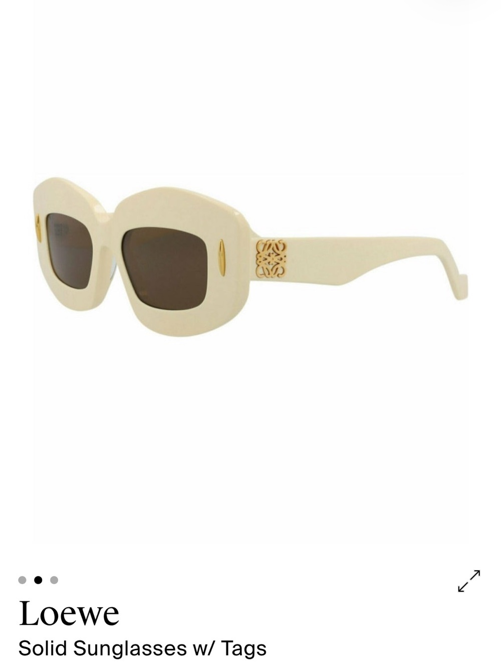 Loewe Cream Oversized Solid Sunglasses